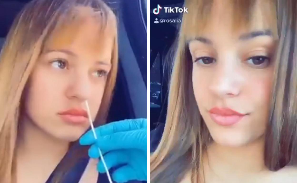 Imágenes del vídeo que subió la cantante a su cuenta de TikTok. 