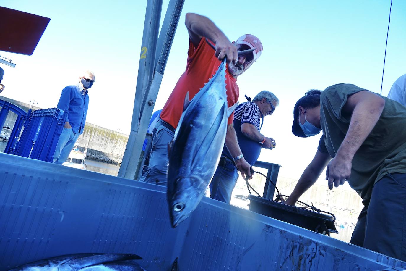 El XIV Concurso de Pesca de Altura, organizado por el Club Náutico Bahía de Lastres, se saldó con 129 bonitos y 1.059 kilos de capturas. La sorpresa de la jornada fue el tamaño de una de las piezas, un atún patudo de 84 kilos capturado por 'La Covina'. 