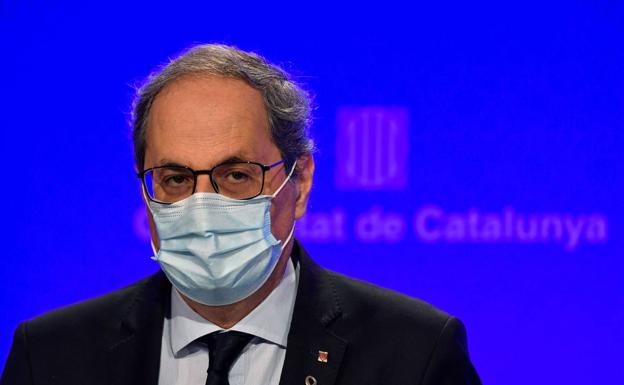 Quim Torra, durante la rueda de prensa. 