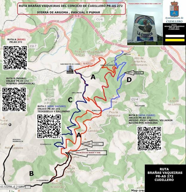 Ruta Brañas Vaqueiras por Cudillero Ruta con varias alternativas con diversidad de kms. En nuestro caso hemos elegido la opción de ruta B.