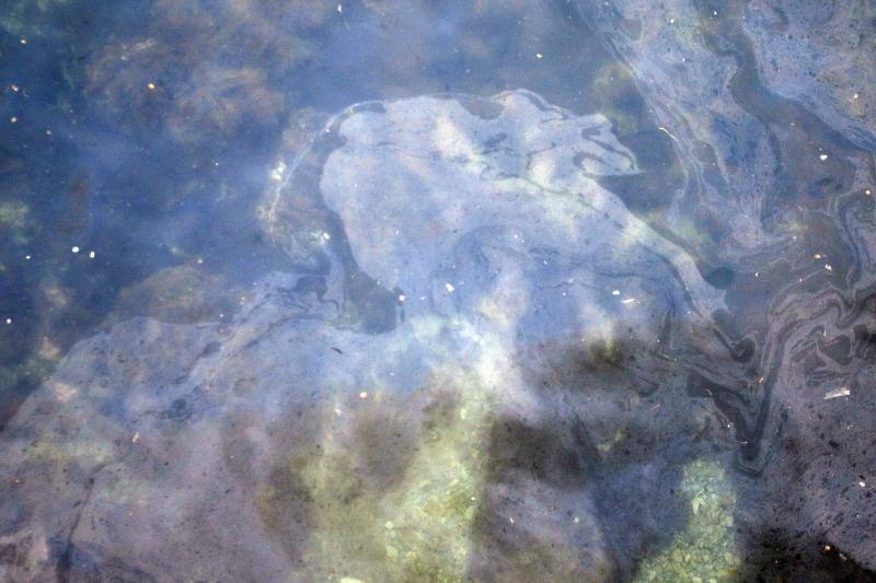 A primera hora de la tarde de este jueves, el desplazamiento hacia la playa de una mancha de gasoil avistada esta mañana en alta mar y localizada por el servicio de Salvamento Marítimo obligó a activar el Protocolo de Aguas de Baño y prohibir el mismo entre las escaleras 0 y 9 en San Lorenzo.