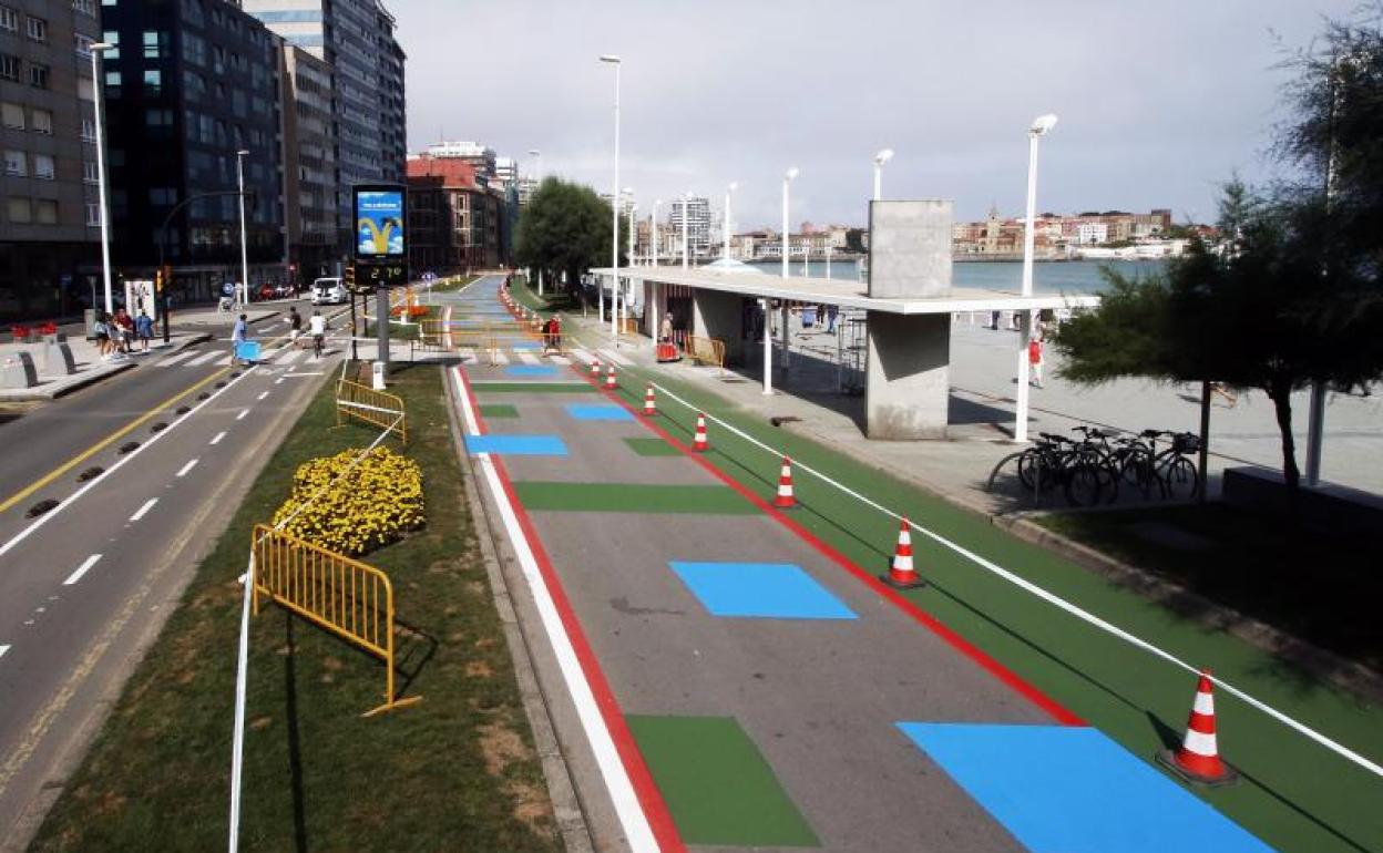 Nuevo diseño del paseo del muro de San Lorenzo de Gijón.