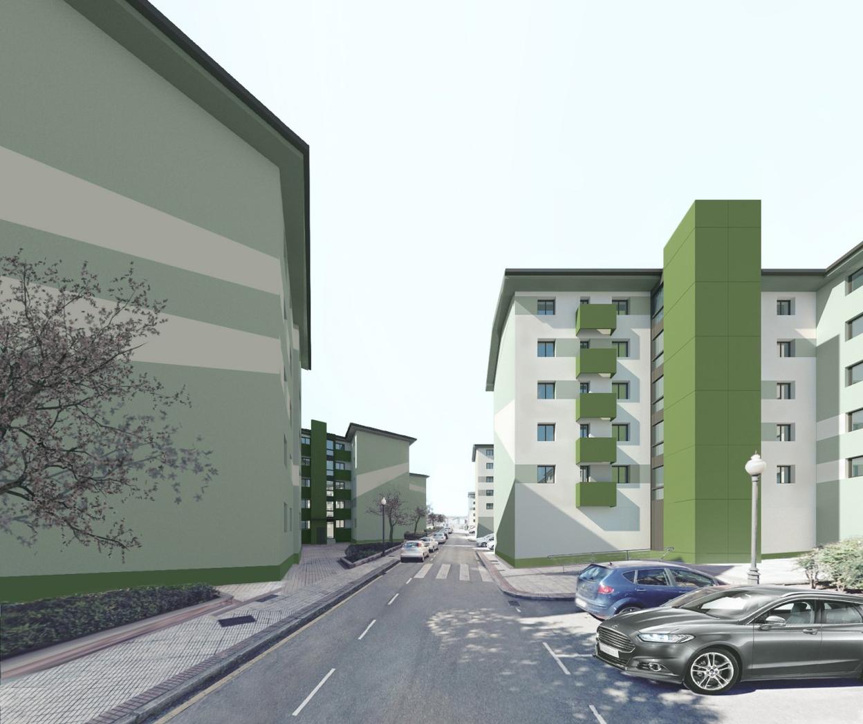 Futuro aspecto de las viviendas de Montiana, según diseño del arquitecto Julio Valle. 