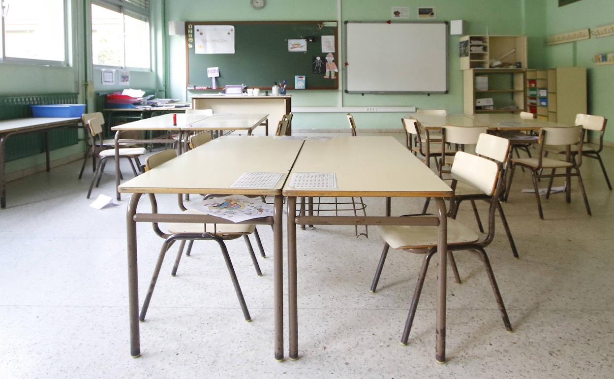 Aula de un colegio público asturiano. 