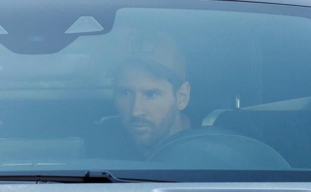 Leo Messi, a su llegada a la Ciudad Deportiva de Sant Joan Despí. 