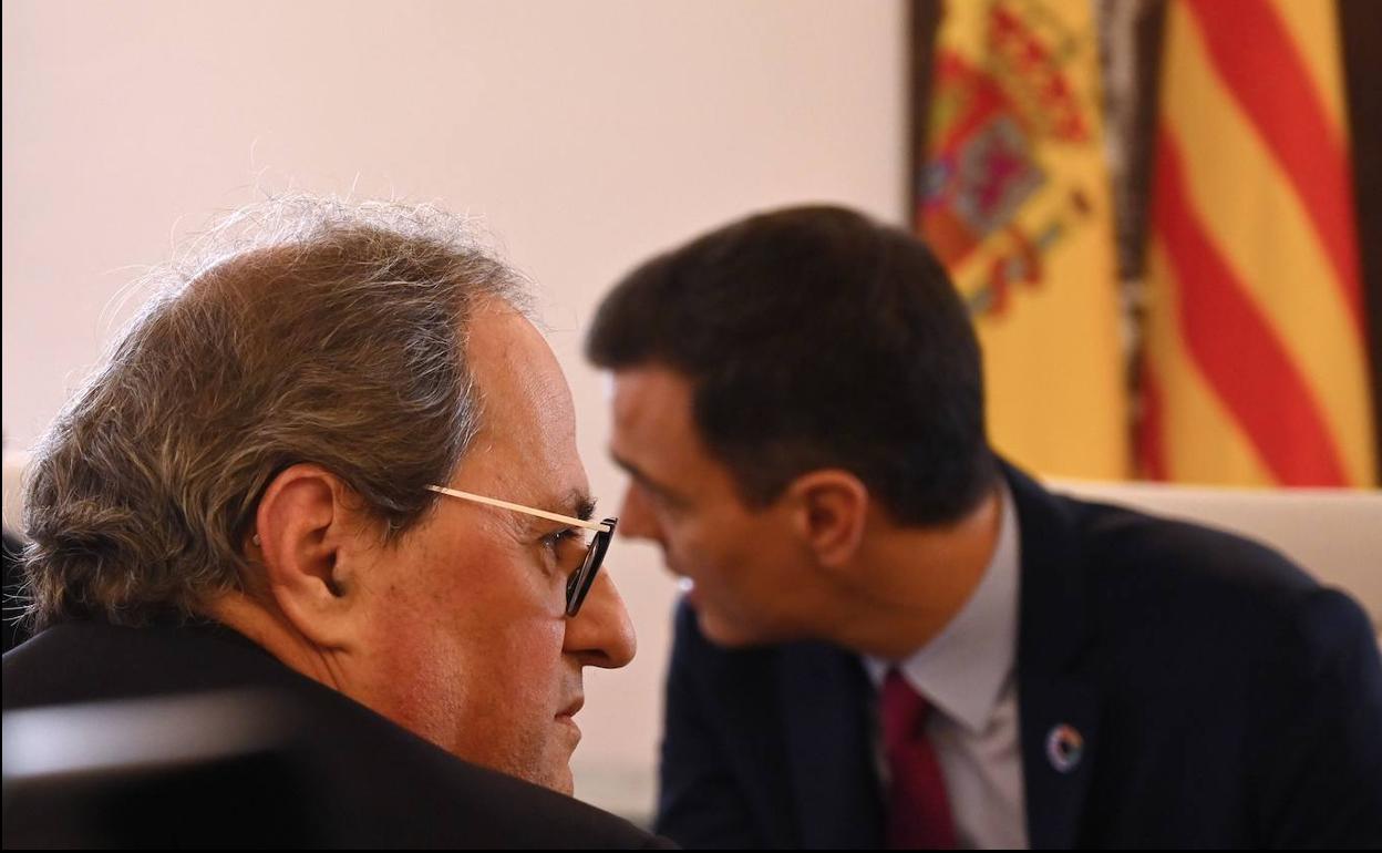 Pedro Sánchez y Quim Torra.