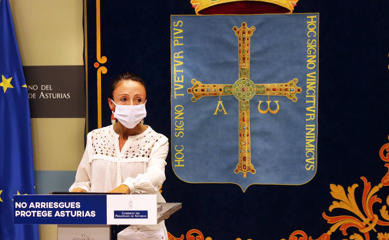 Melaina Álvarez durante la rueda de prensa del Consejo de Gobierno.