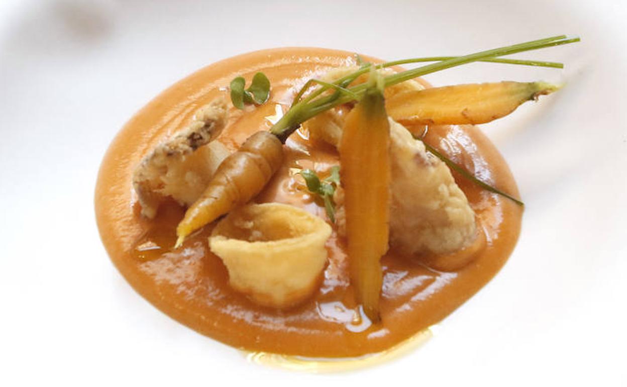 Salmorejo de chipirón y zanahoria