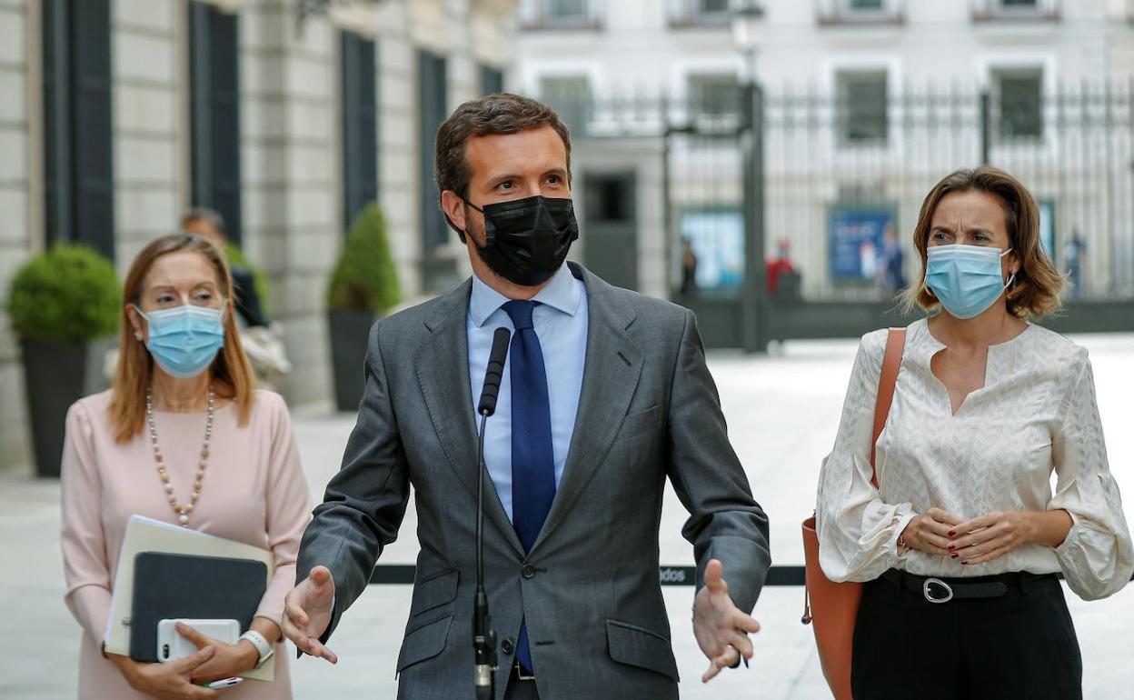 Casado, este miércoles, en una comparecencia en el Congreso. 