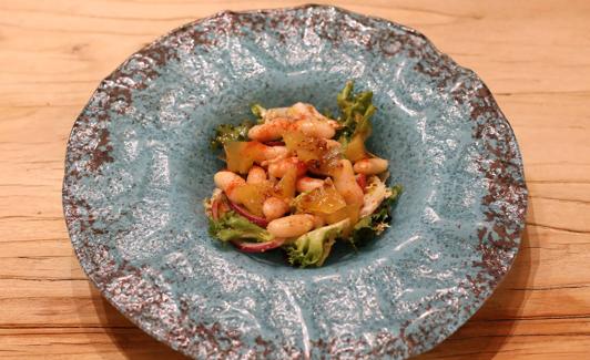 Ensalada de fabada de Casa Blanca de Avilés.