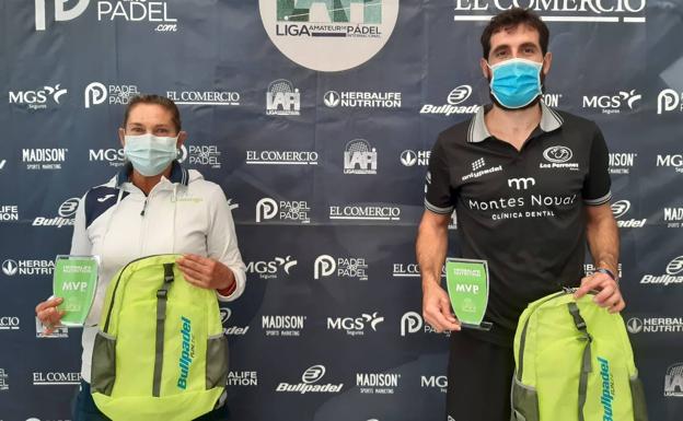 MVP Herbalife. Los dos mejores jugadores de la 'Final Four', Begoña Arranz (Pádel Agencia Domingo) y José Gómez (Perrones Only Pádel).