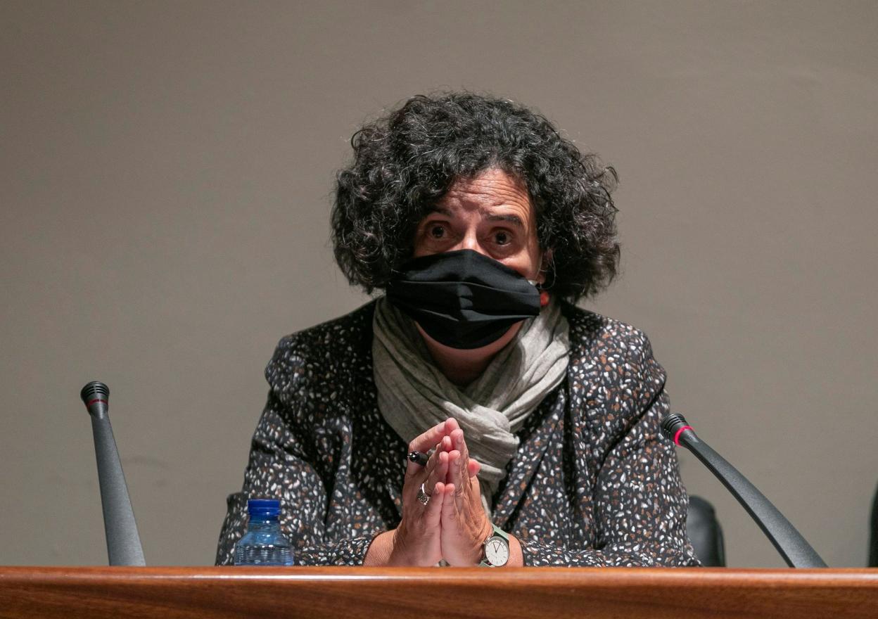 Berta Piñán, ayer, en la Junta. 