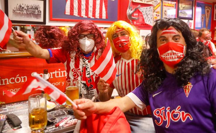 Así siguió la afición el partido entre el Real Oviedo y el Sporting 