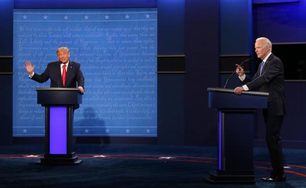 Trump y Biden, en un momento del debate electoral antes de las elecciones del 3 de noviembre.