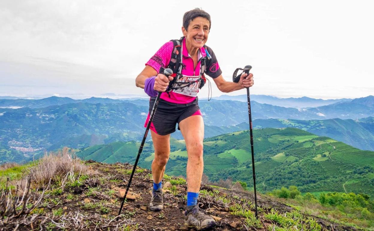 La atleta asturiana Ana Cristina Aguado, durante una competición. 