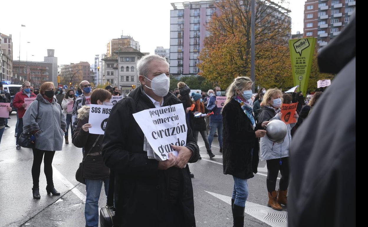 Concentración esta mañana de la plataforma 'Hostelería Con Conciencia'