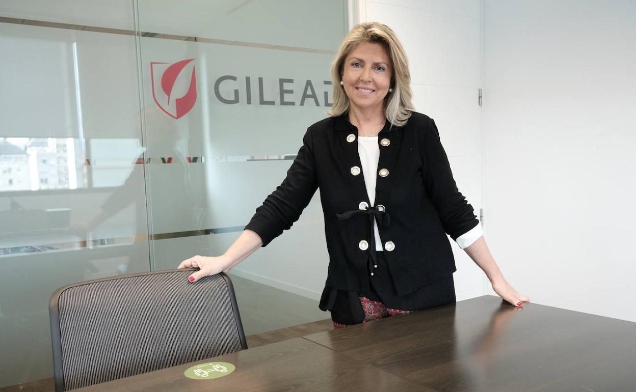 La noreñense María Río, vicepresidenta y directora general de Gilead España, en las oficinas de la compañía en Madrid.