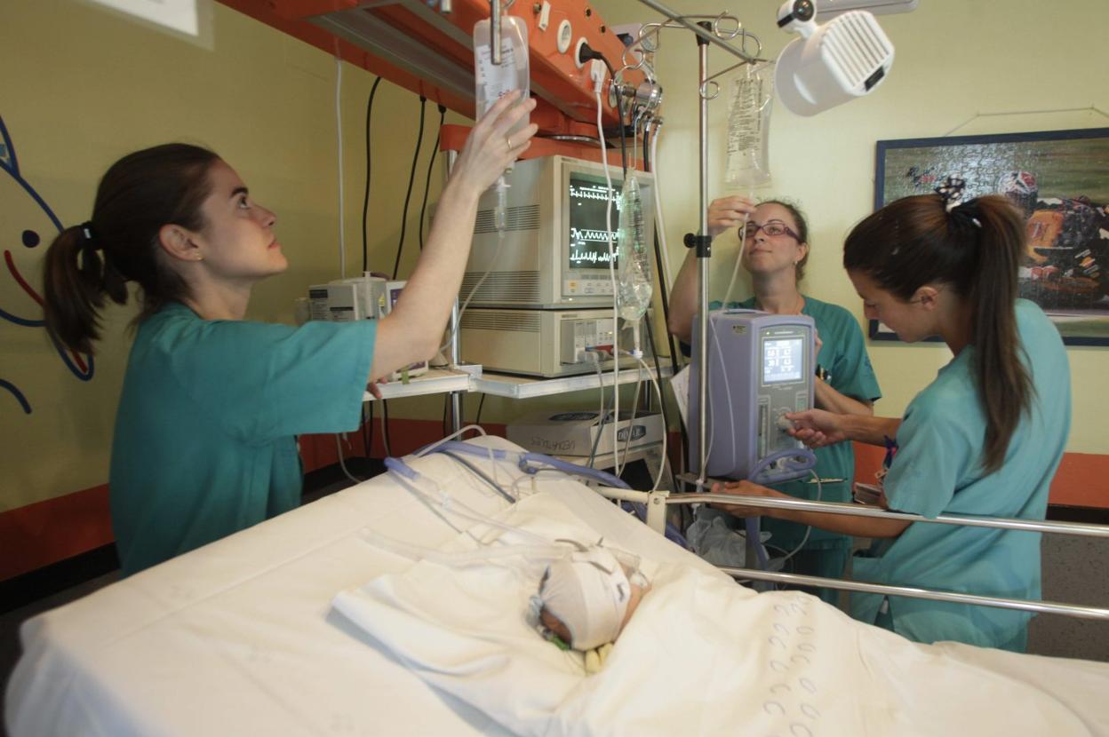 Unidad de Cuidados Intensivos (UCI) Pediátrica del HUCA. 