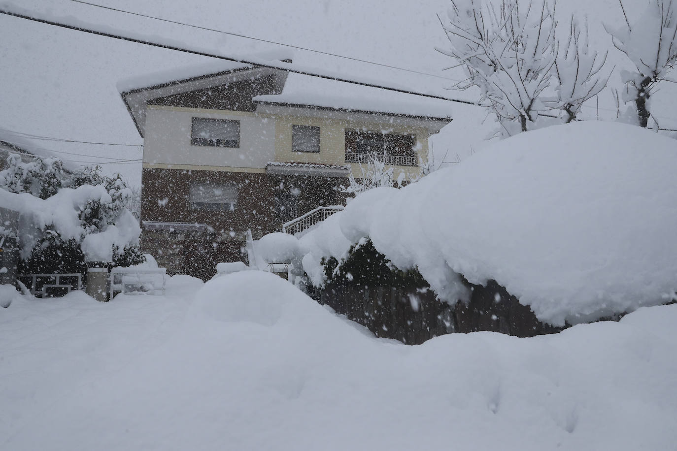 La nieve caída en las últimas horas en Asturias ha dejado estampas maravillosas, pero también ha alterado la vida de los vecinos de las zonas más altas de la región.