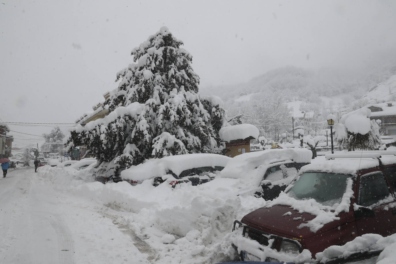 La nieve caída en las últimas horas en Asturias ha dejado estampas maravillosas, pero también ha alterado la vida de los vecinos de las zonas más altas de la región.