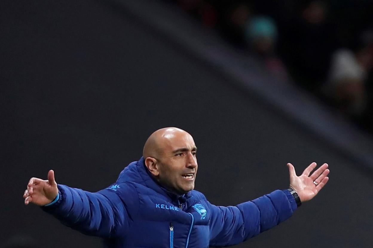 Abelardo, durante un partido con el Alavés. 