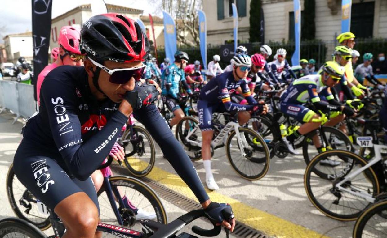 El colombiano Egan Bernal, corredor del equipo Ineos. 