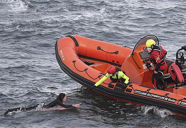 Rescate en la zona de San Pedro el sábado. 