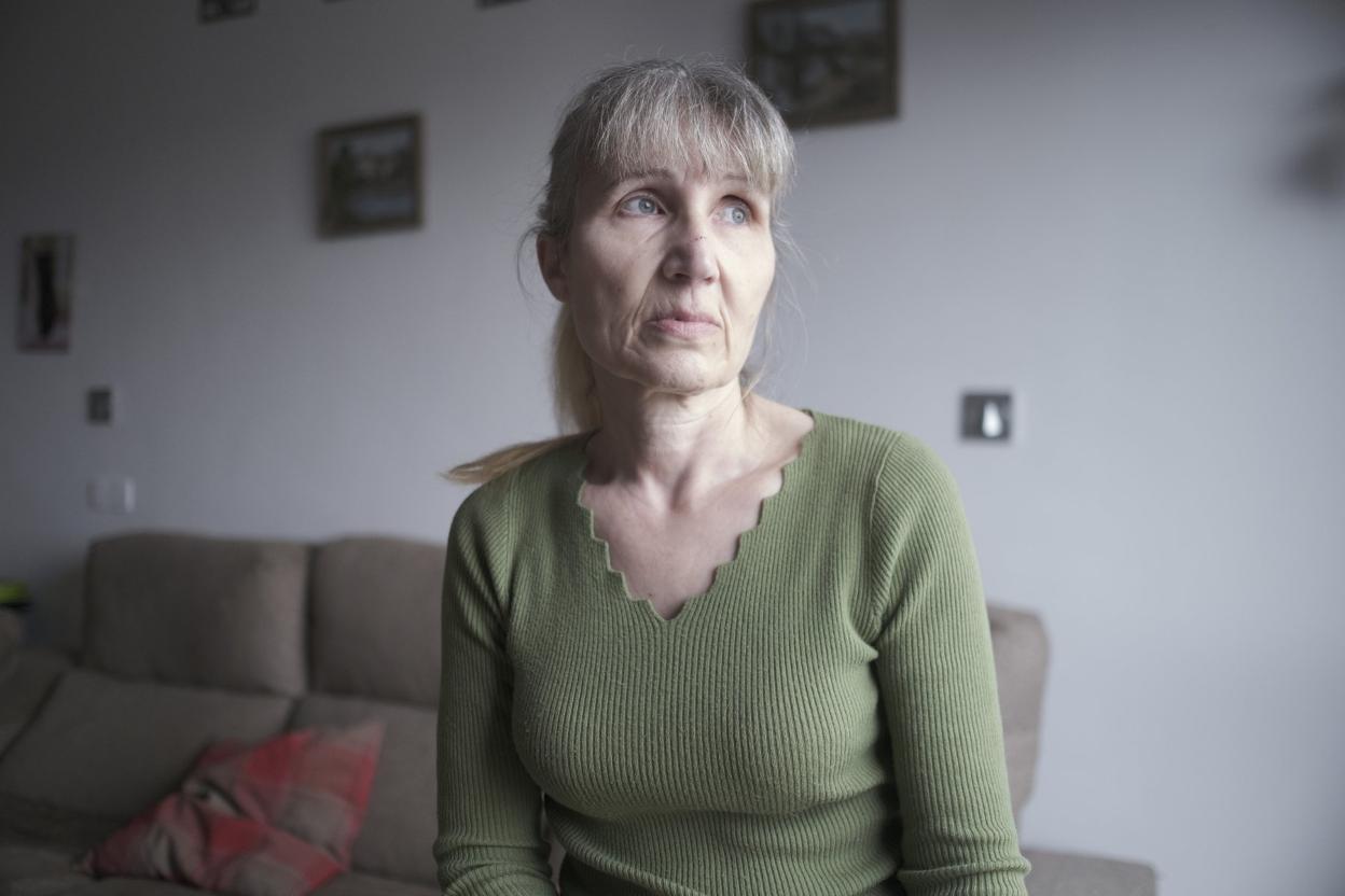 Etelvina Díaz, en su domicilio de La Calzada. 