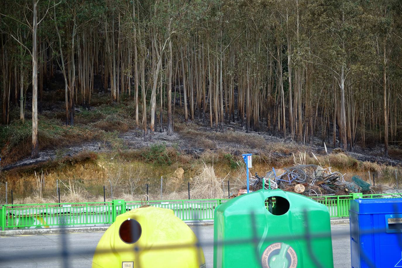 El incendio originado el viernes entre Llanes y Ribadesella, aún con focos activos, provocó ayer una noche de terror en el polígono de Guadamía. Las llamas llegaron hasta el mismo límite del área industrial, donde los propietarios de las naves colindantes a la ladera vivieron momentos de «mucho miedo».
