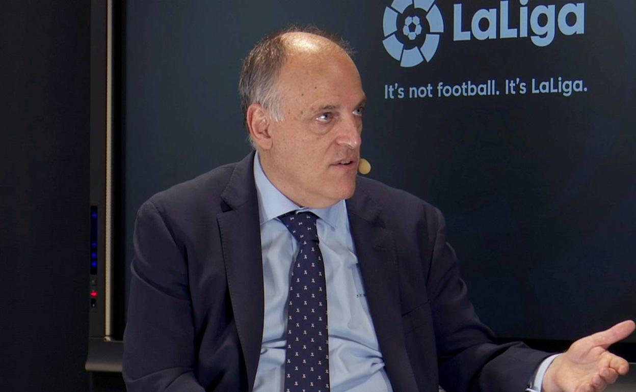 El presidente de la Liga, Javier Tebas, en una imagen de archivo. 