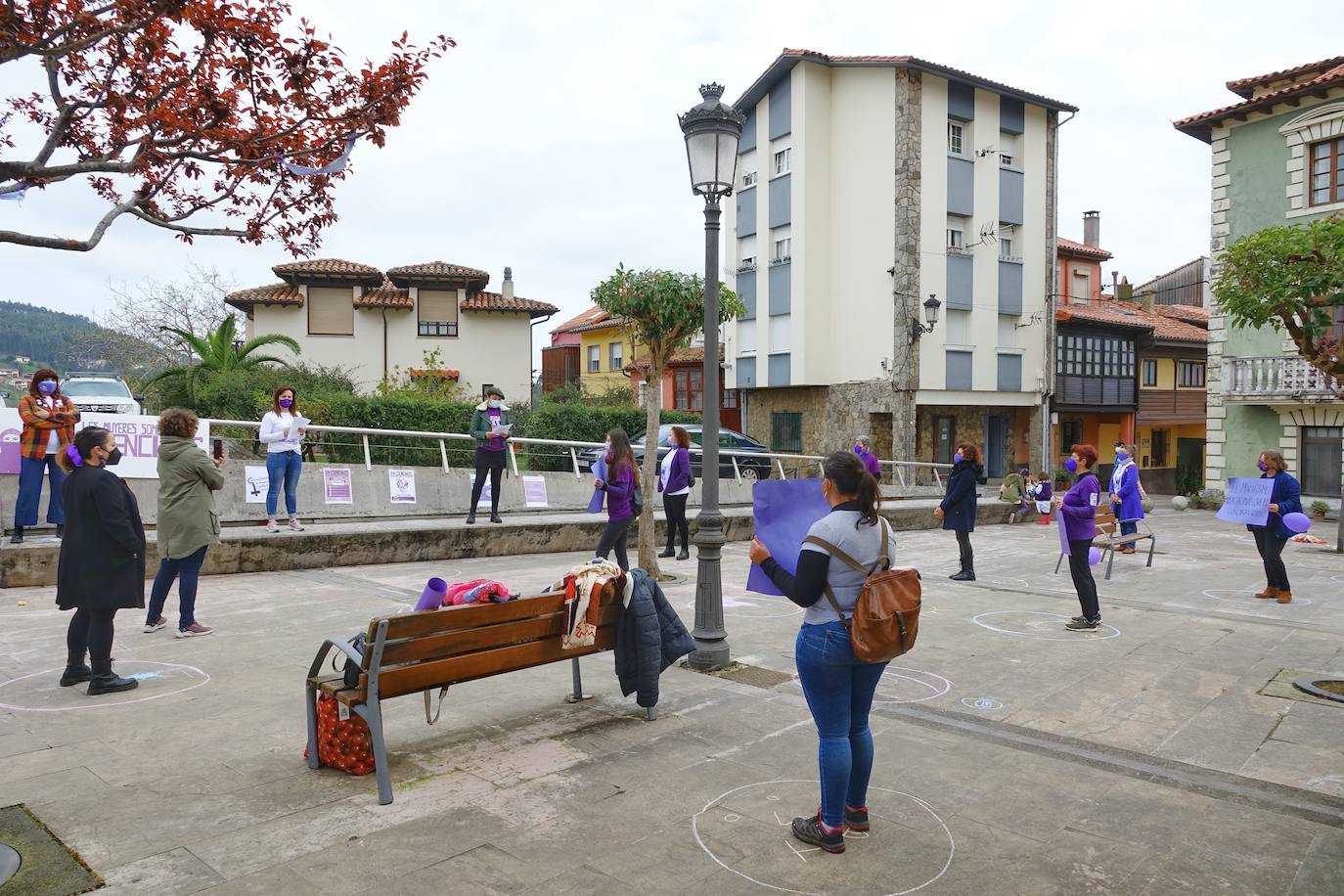 Concentraciones feministas en Gijón, Oviedo, Avilés, Siero y Colunga para presentar la protesta del Día Internacional de las Mujeres