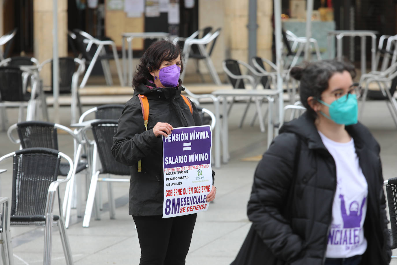 Concentraciones feministas en Gijón, Oviedo, Avilés, Siero y Colunga para presentar la protesta del Día Internacional de las Mujeres