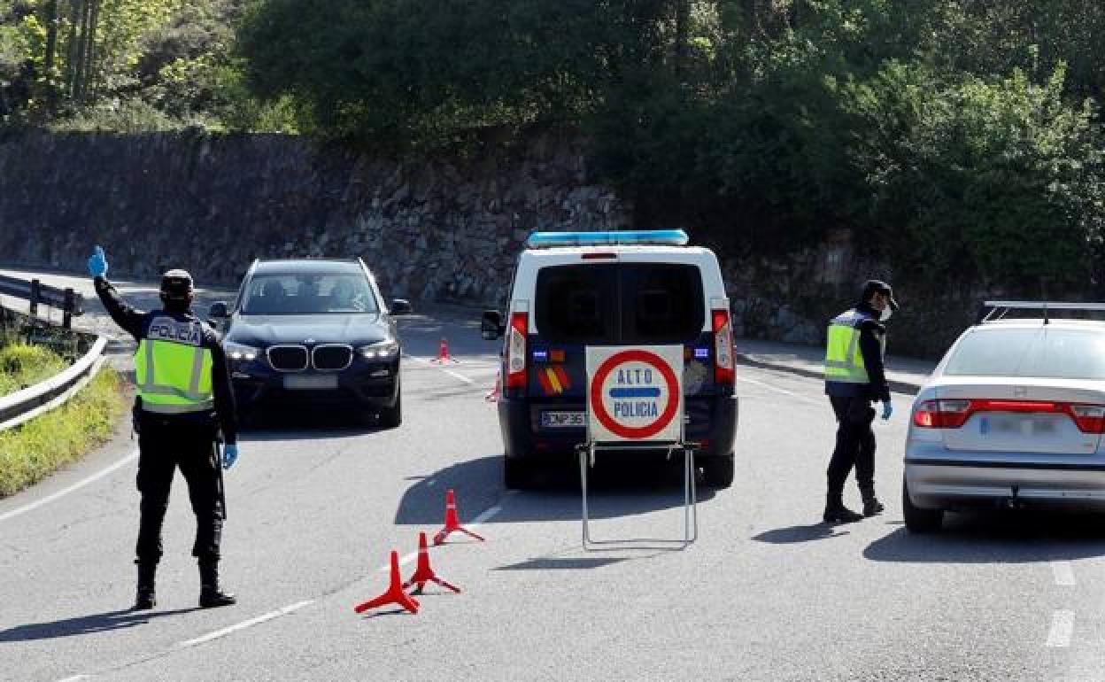 Un control de tráfico en Asturias 