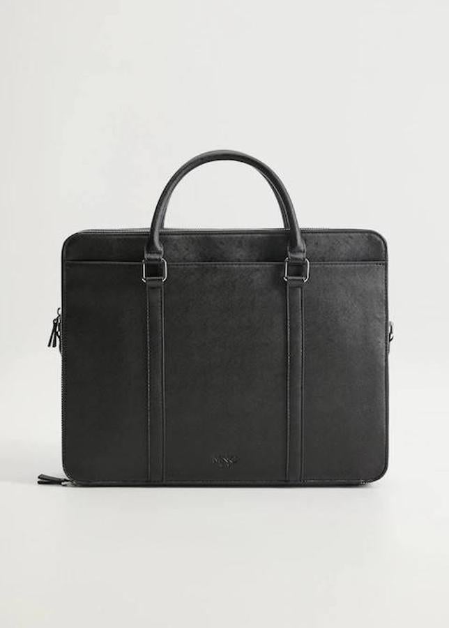 Maletín tote con bolsillo exterior de Mango, 35,99 euros.