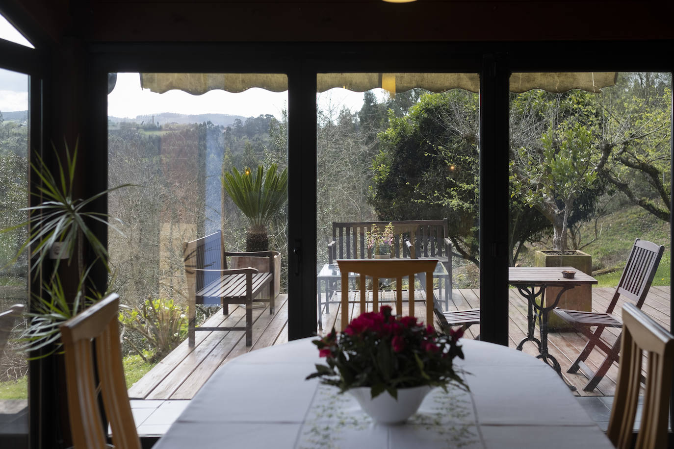 En un bosque. La vivienda de este artista visual y profesor de dibujo se integra en una carbayera de la que se disfruta a través de ventanales, porches abiertos y galerías