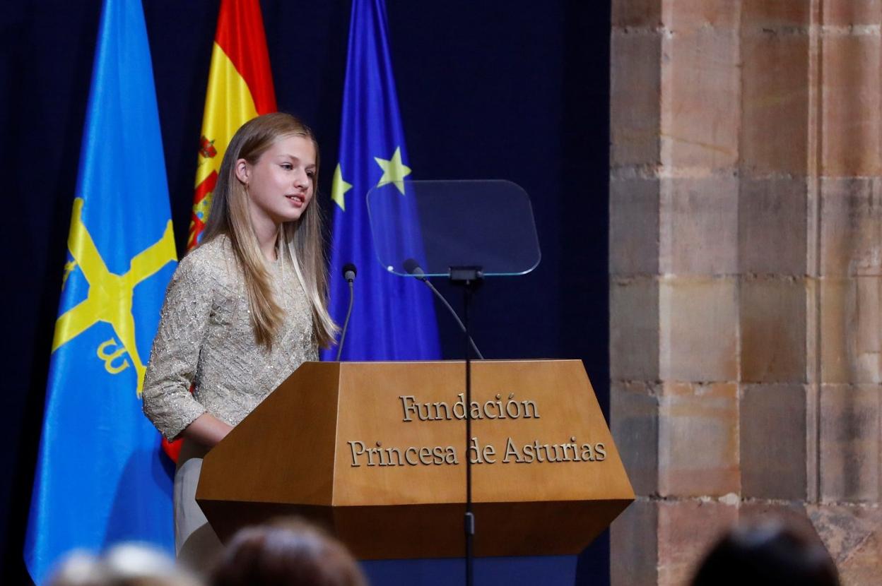 La Princesa Leonor, el pasado mes de octubre, en Oviedo. 