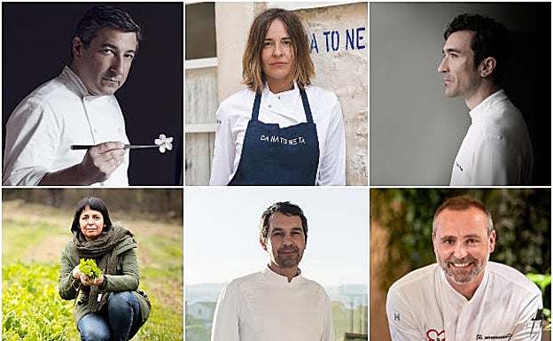 Joan Roca, Maria Solivellas, Eneko Atxa, Fina Puigdevall, Javier Olleros y Rodrigo de la Calle. 