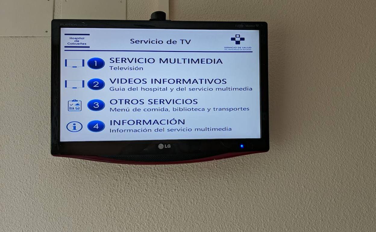 Imagen de la televisión de una habitación de Cabueñes. 
