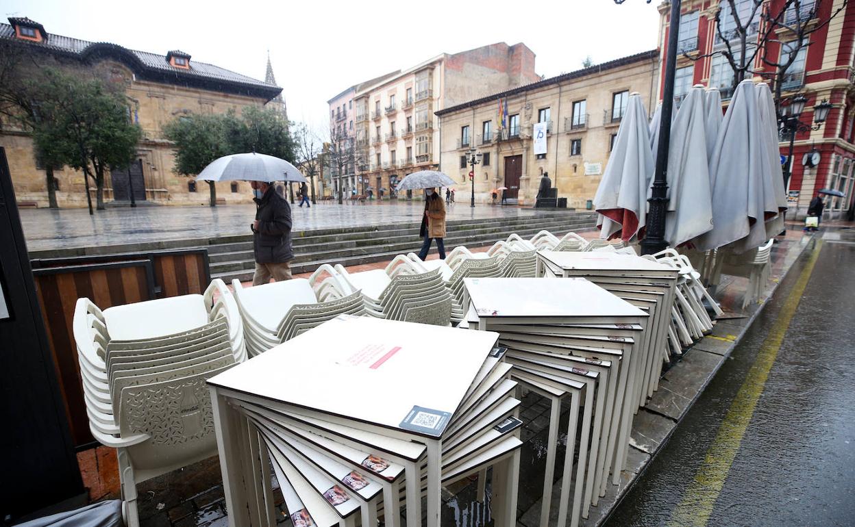 Terrazas recogidas en Oviedo 