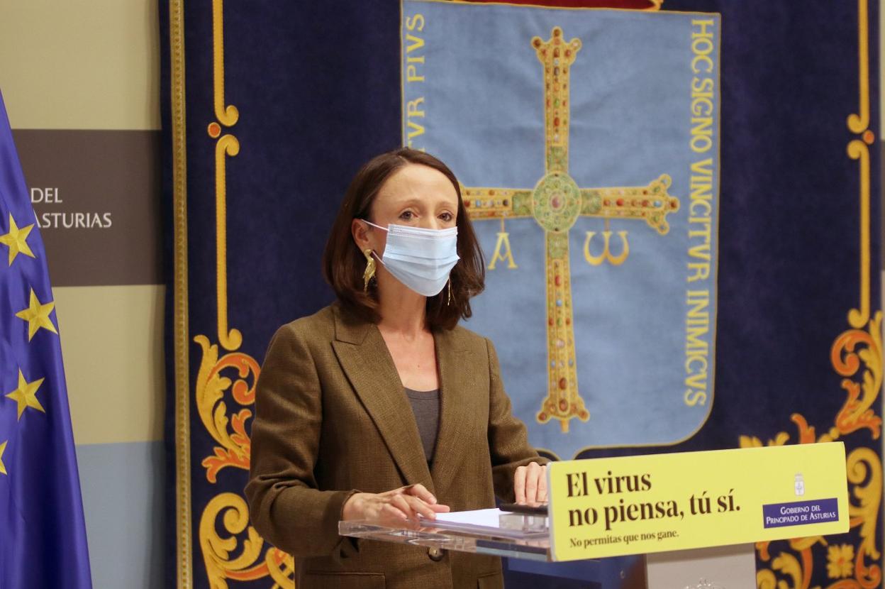 Melania Álvarez, ayer, tras el consejo de gobierno. 