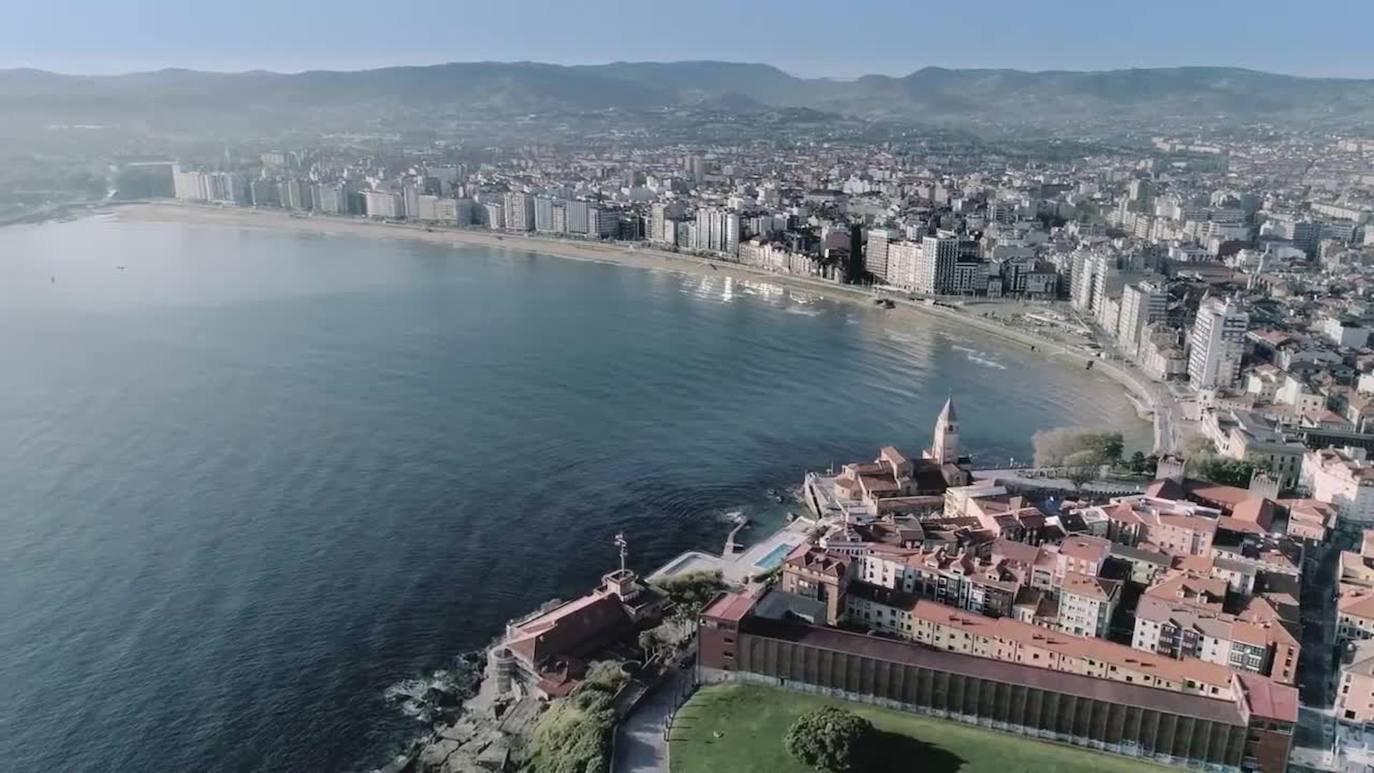 Fotograma del vídeo promocional de Gijón. 