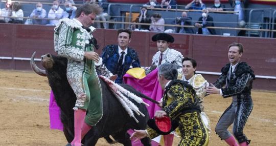 La violenta cogida de Domínguez.