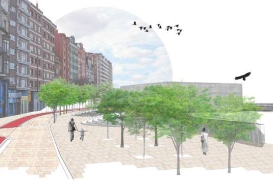 'Al mar prestai Xixón' presume de darle “una personalidad propia” a la fachada marítima, resolviendo los dos objetivos principales del concurso “reordenar la movilidad en la zona, priorizando la movilidad peatonal y ciclista frente a los automóviles, y humanizar el espacio urbano existente, integrándolo en la ciudad”.