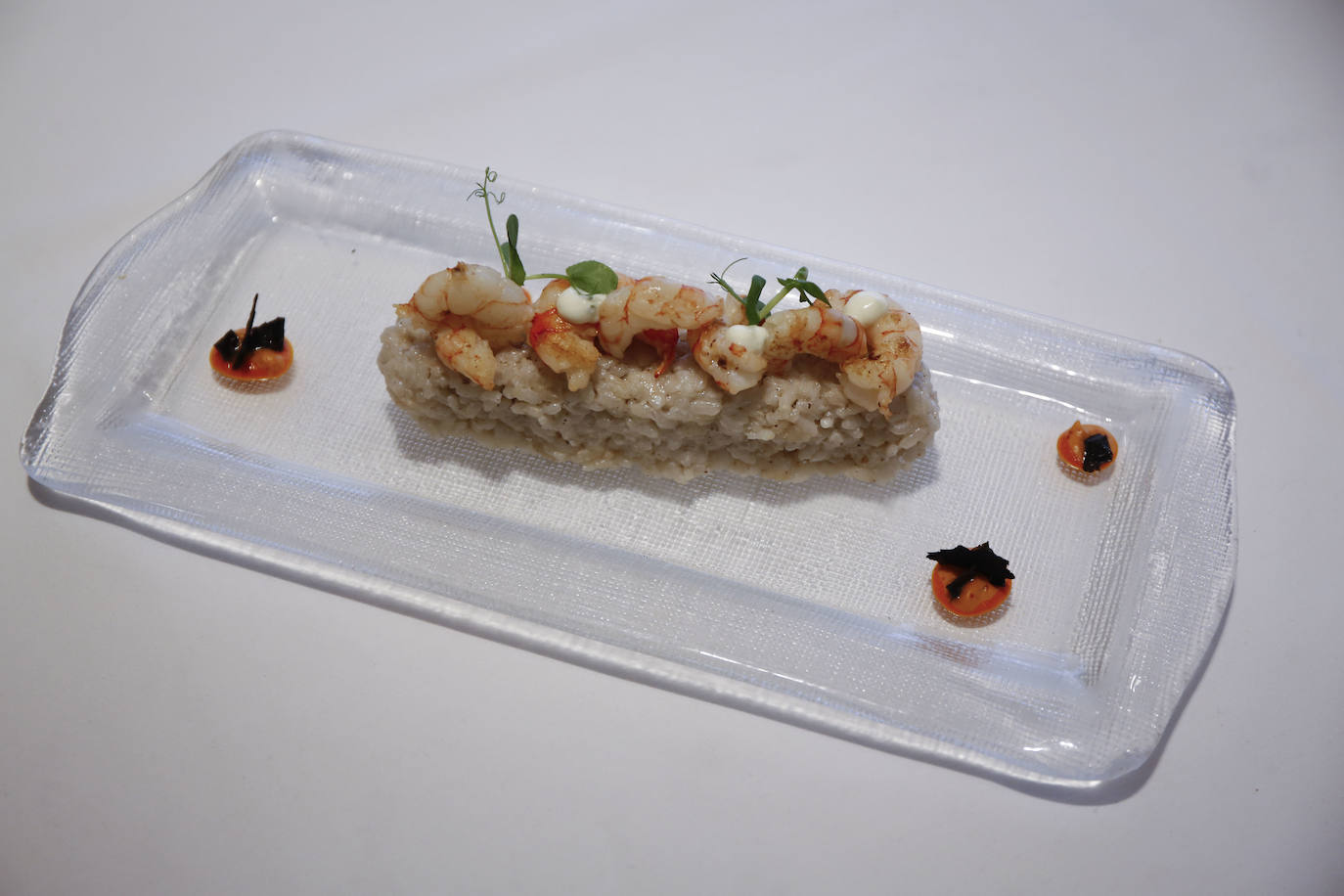 Un arroz meloso de gamba y parmesano elaborado por la gijonesa Lara Roguez en el año 2018