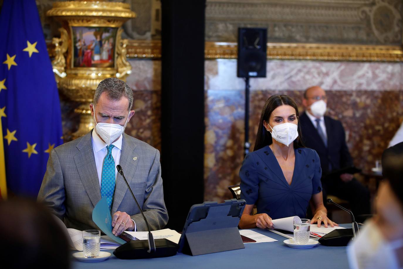 Los reyes Felipe VI y Letizia presidieron este viernes la reunión anual de los miembros de los patronatos de la Fundación Princesa de Asturias. En el acto estuvo también el presidente del Principado, Adrián Barbón.