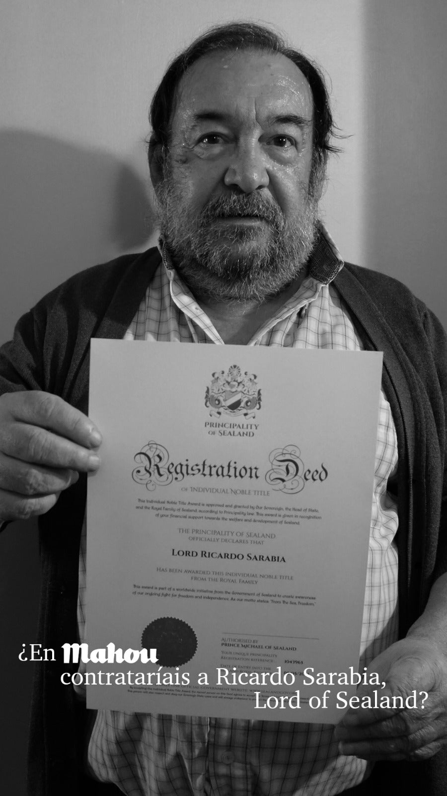 Ricardo Sanabria, Lord of Sealand