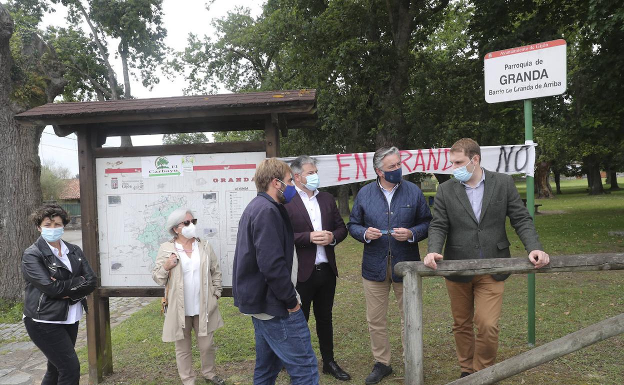 Daniel Ripa, Sergio García, Pablo González y Adrián Pumares, este martes en Granda.
