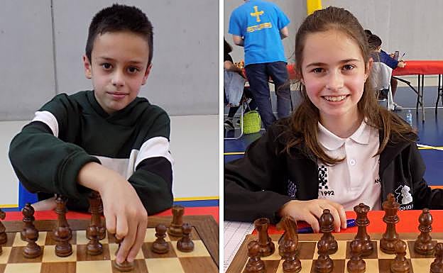 Nicolás Martín, del Club Vetusta y Edén Álvarez, del Club Antonio Rico