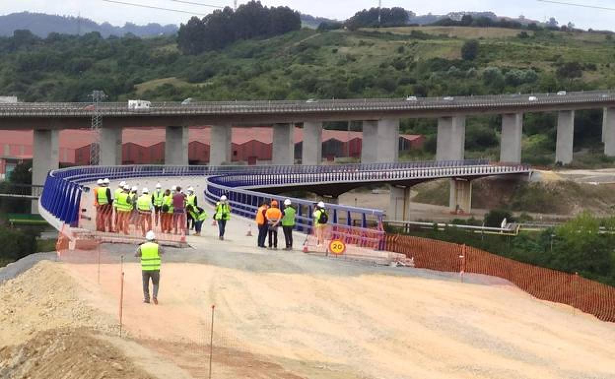 Las obras del vial de acceso a Zalia. 