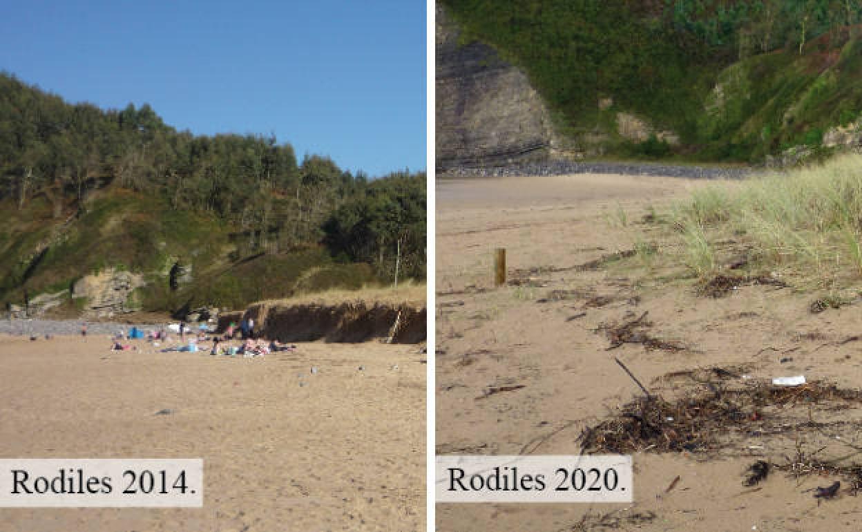 La evolución en la playa de Rodiles. 